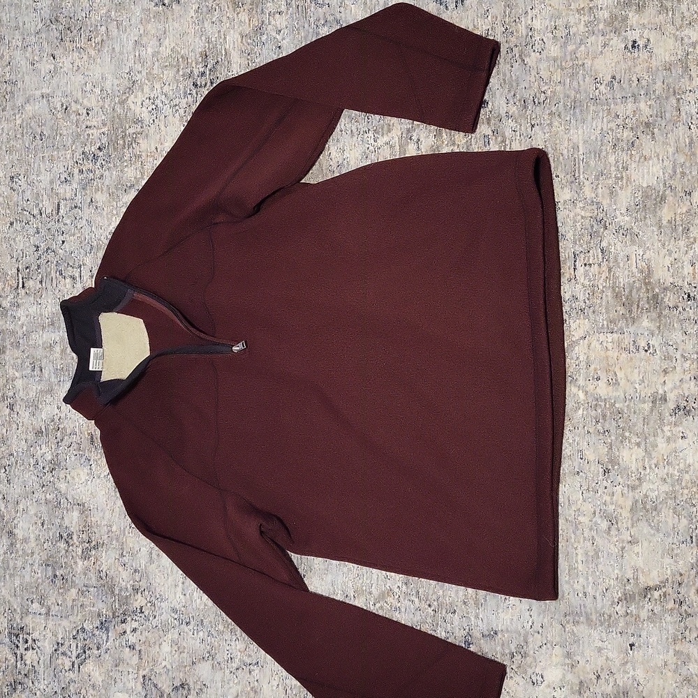 Columbia 1/4 Zip Men's Burgundy/Brown Sweater